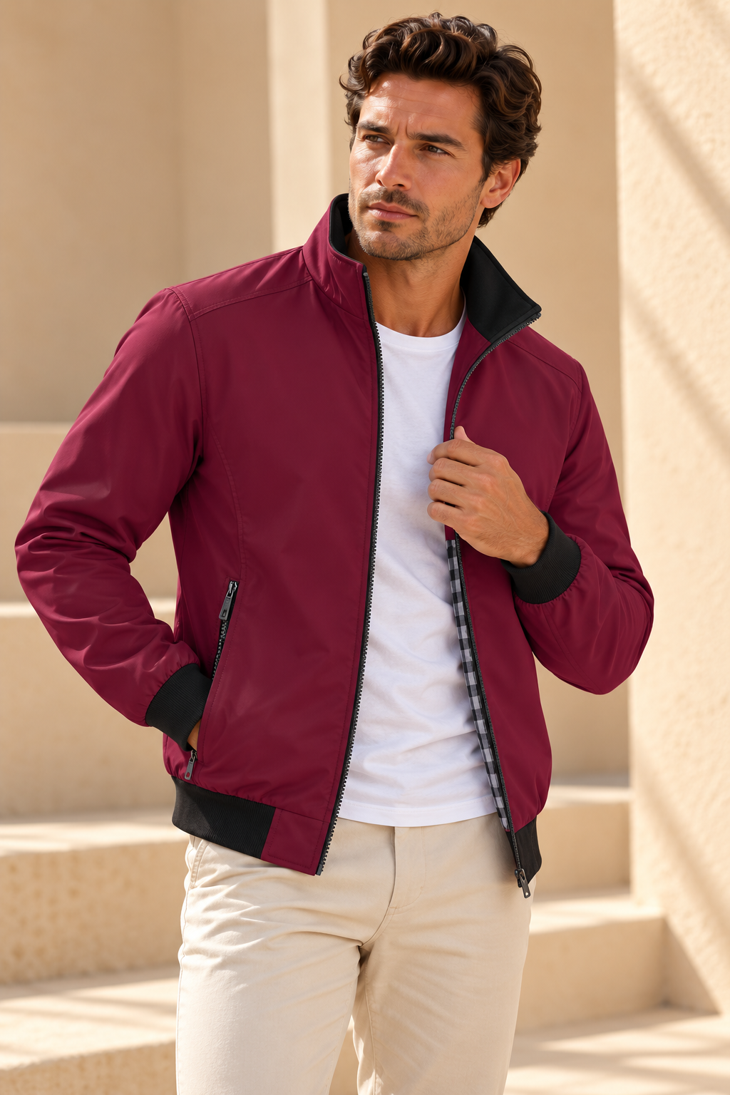 Chaqueta ligera de corte recto con cremallera – Bruno - Foto 3