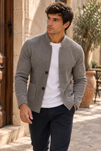 Blazer de punto texturizado con cuello mao – Rafael - Foto 2