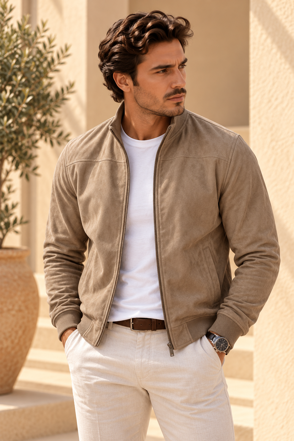 Chaqueta bomber efecto ante con puños de canalé – Sergio - Foto 3