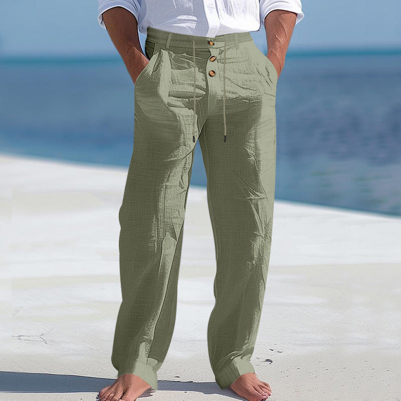 Pantalón de lino ligero para hombre, fresco y transpirable - Foto 5