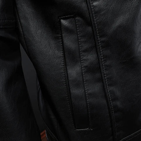 Cazadora de cuero para hombre con corte estilizado - Foto 3