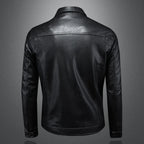 Cazadora de cuero para hombre con corte estilizado - Foto 2