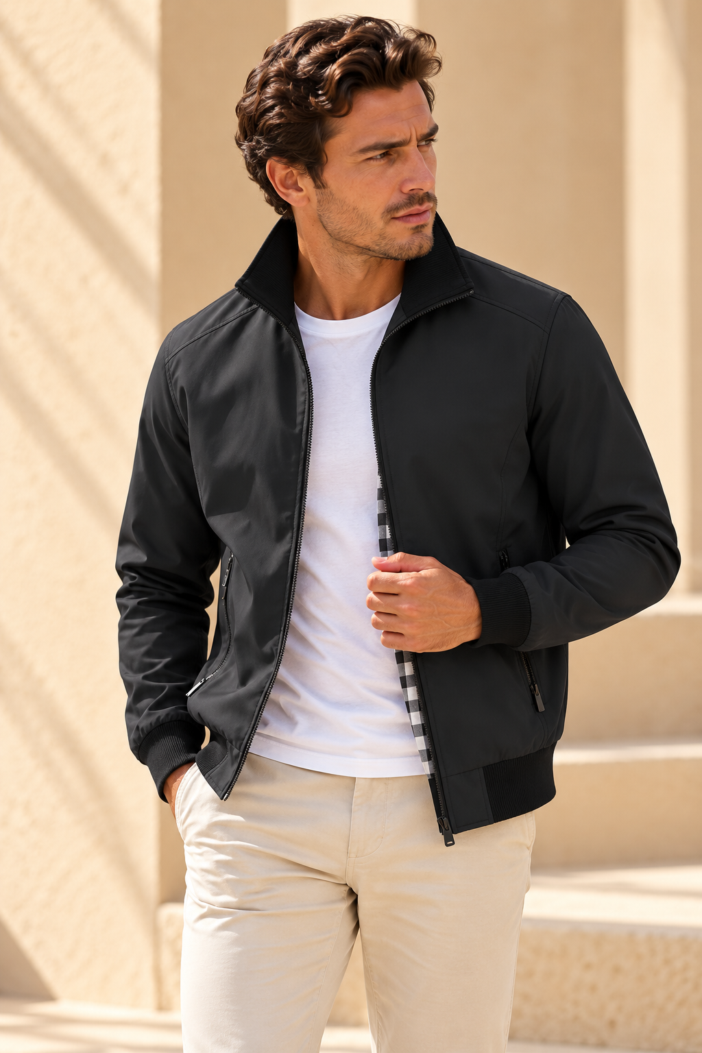 Chaqueta ligera de corte recto con cremallera – Bruno - Foto 2