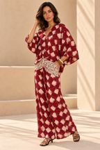 Vestido largo estampado mosaico con mangas kimono – Cataleya - Foto 2