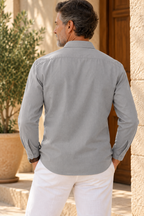 Camisa de algodón con cuello mao y silueta relajada – Jairo - Foto 2
