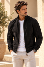 Chaqueta bomber efecto ante con puños de canalé – Sergio - Foto 2