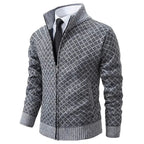 Chaqueta de punto con cremallera para hombre, cuello alto - Foto 3