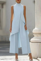 Mono elegante de pierna ancha con cuello alto – Valeria - Foto 5