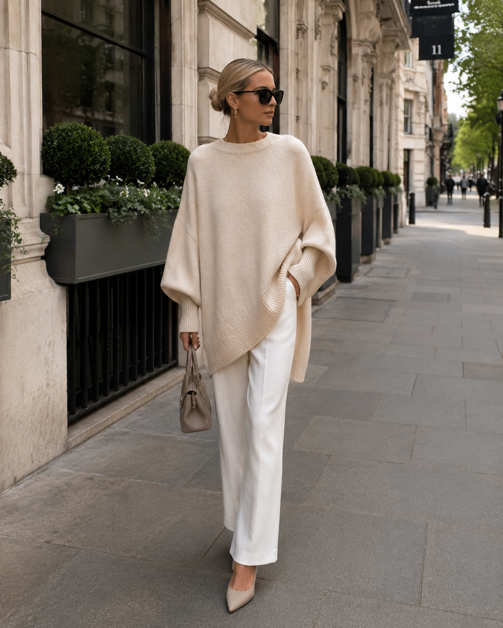 Jersey oversize con mangas murciélago y cuello redondo - Foto 1