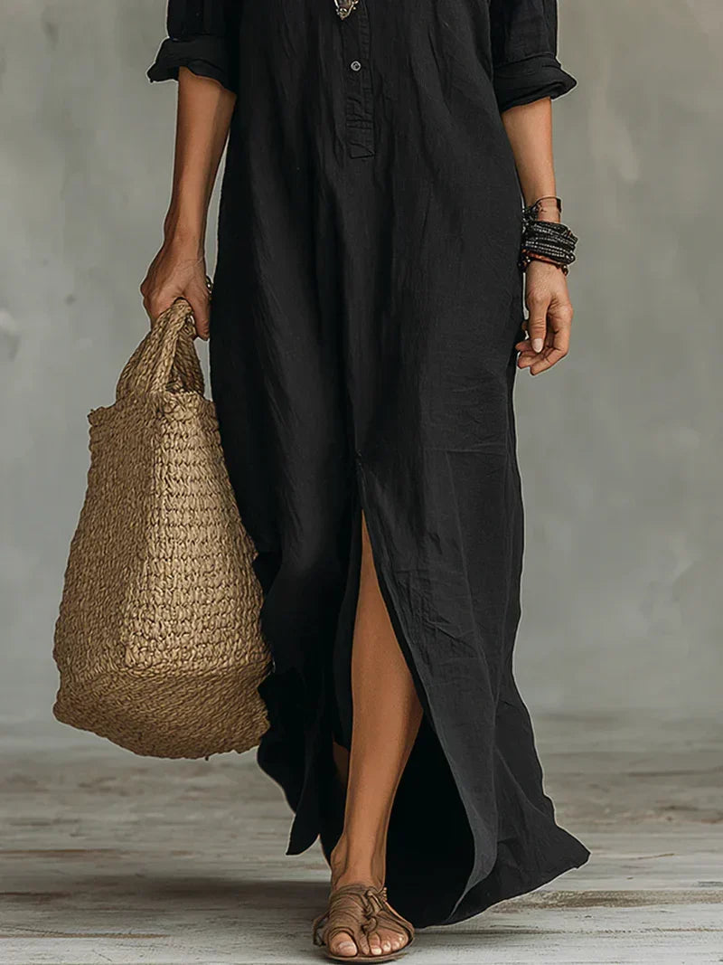Vestido maxi con botones para mujer, holgado y versátil - Foto 5