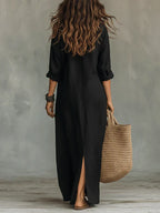 Vestido maxi con botones para mujer, holgado y versátil - Foto 3