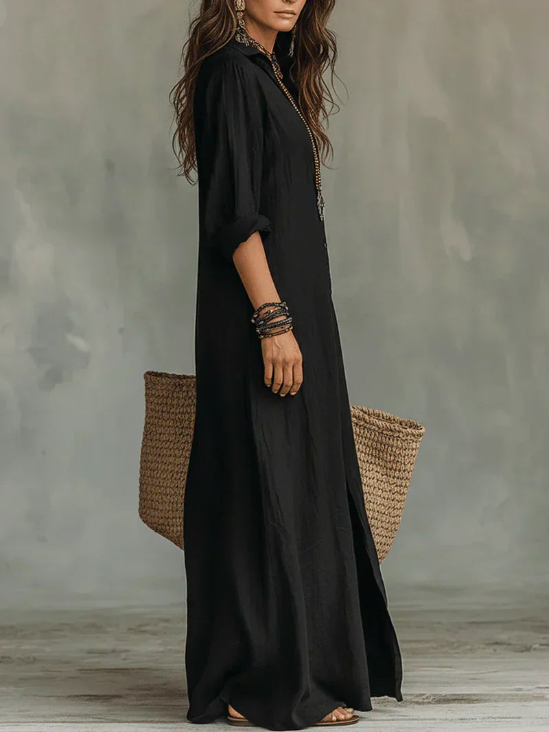Vestido maxi con botones para mujer, holgado y versátil - Foto 2