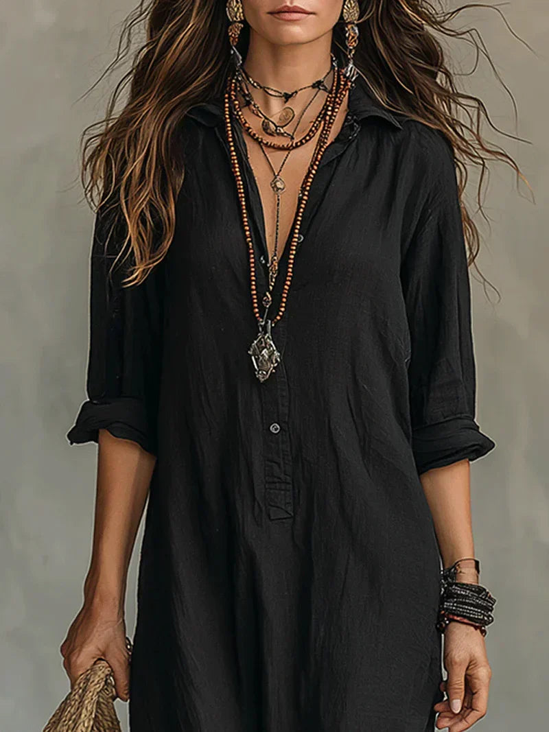 Vestido maxi con botones para mujer, holgado y versátil - Foto 4