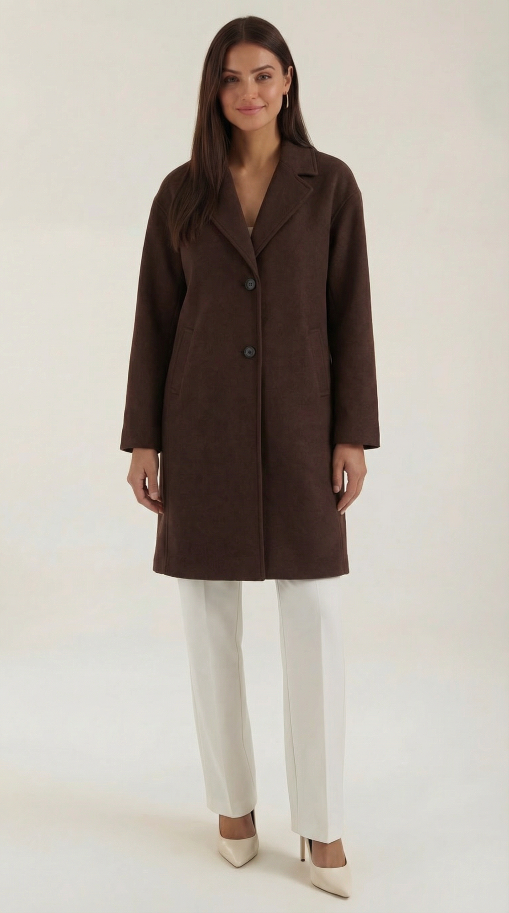 Abrigo largo oversize de lana para mujer, cálido y suave - Foto 1