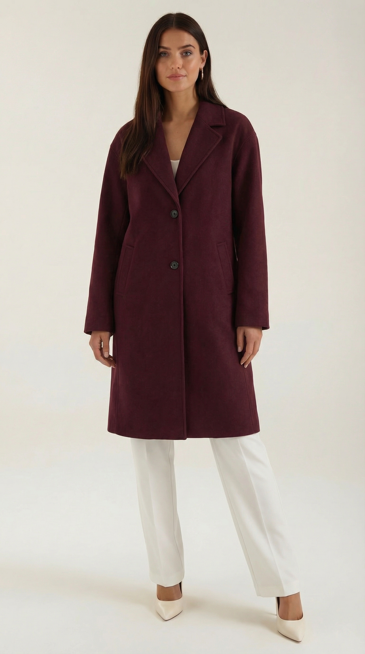 Abrigo largo oversize de lana para mujer, cálido y suave - Foto 5