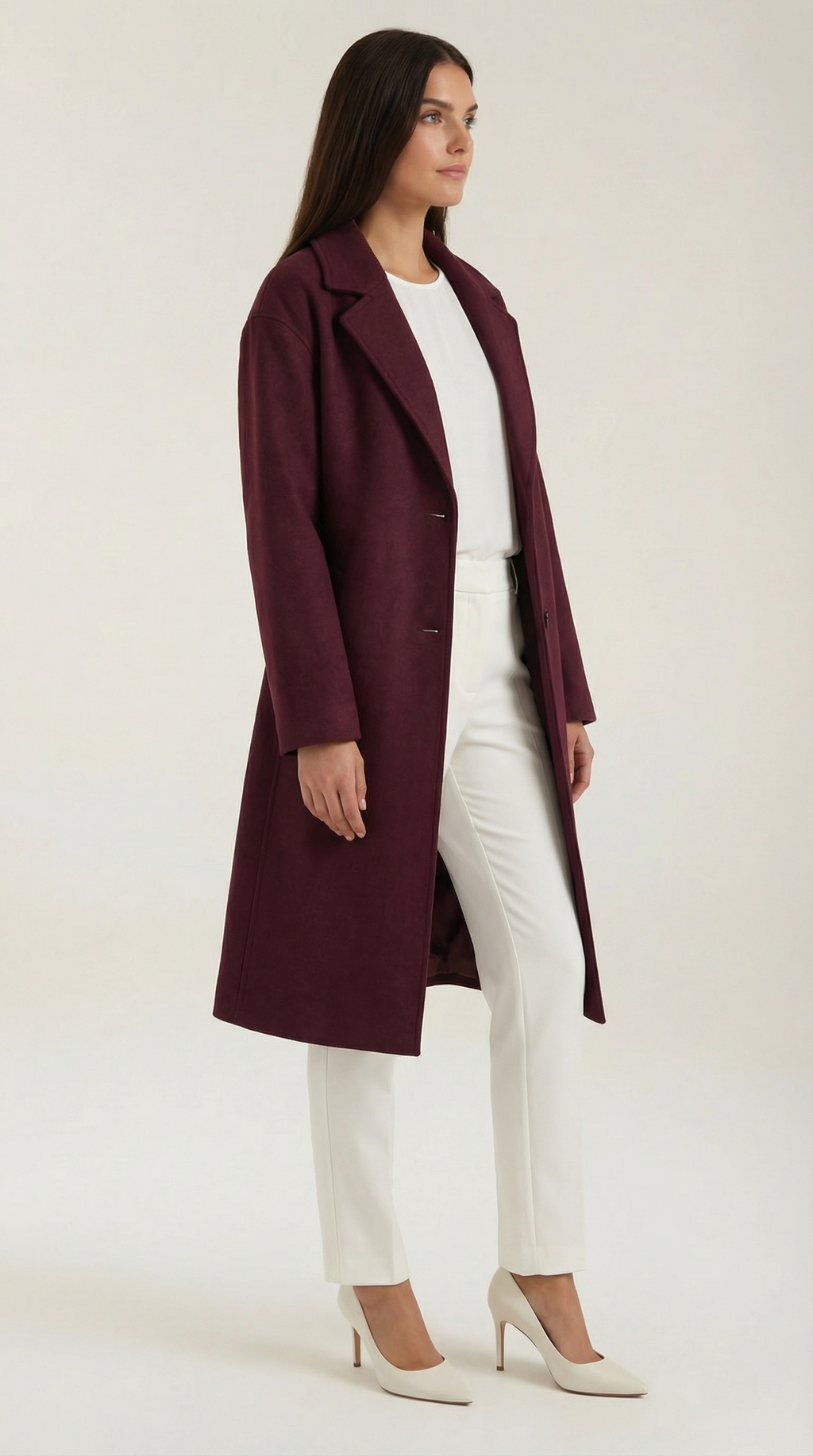 Abrigo largo oversize de lana para mujer, cálido y suave - Foto 6