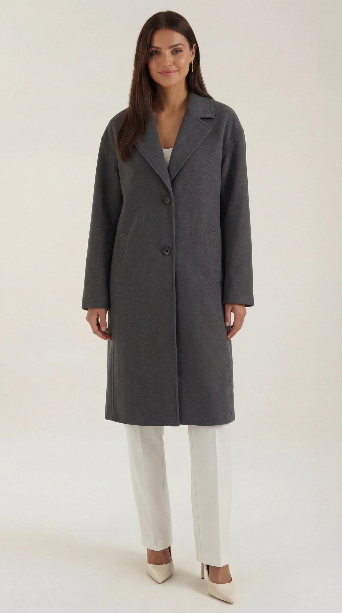 Abrigo largo oversize de lana para mujer, cálido y suave - Foto 8