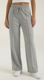 Pantalón de chándal de mujer con pierna ancha, gris claro - Foto 3