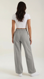 Pantalón de chándal de mujer con pierna ancha, gris claro - Foto 4