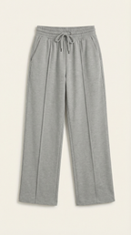 Pantalón de chándal de mujer con pierna ancha, gris claro - Foto 5