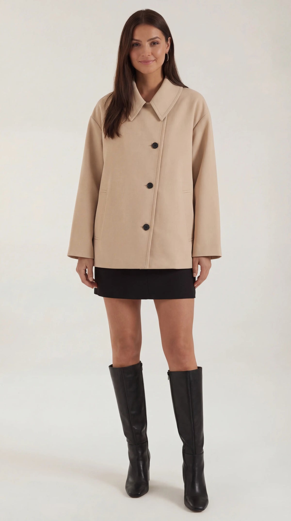 Abrigo oversize asimétrico para mujer, moderno y cálido - Foto 1