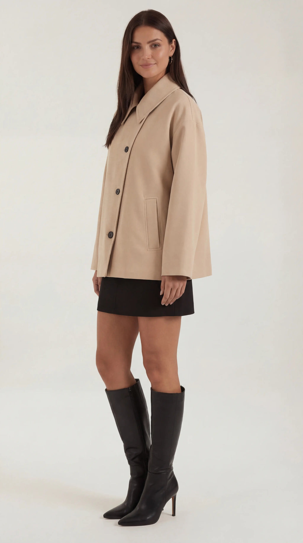 Abrigo oversize asimétrico para mujer, moderno y cálido - Foto 2