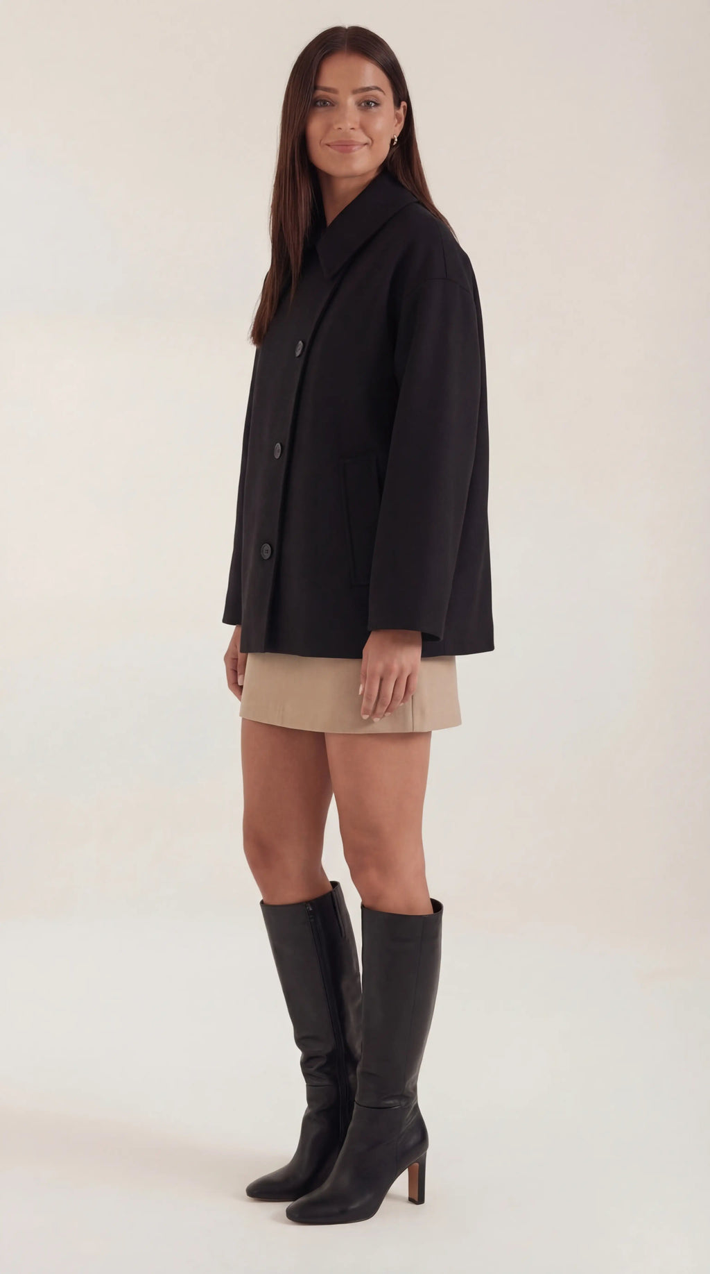 Abrigo oversize asimétrico para mujer, moderno y cálido - Foto 9