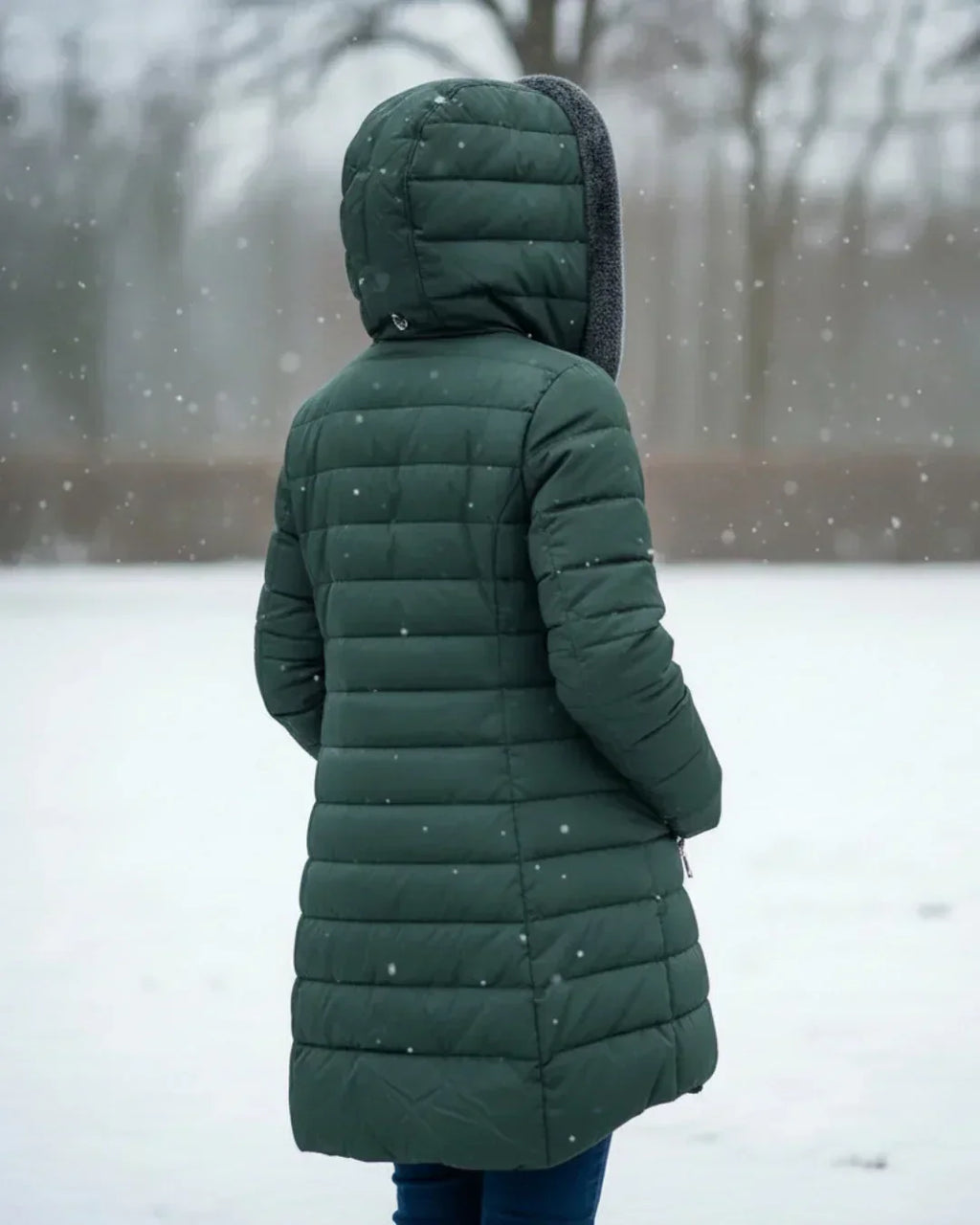 Chaqueta acolchada con capucha para mujer, forro polar - Foto 10