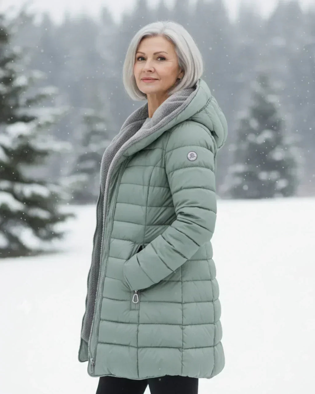 Chaqueta acolchada con capucha para mujer, forro polar - Foto 2