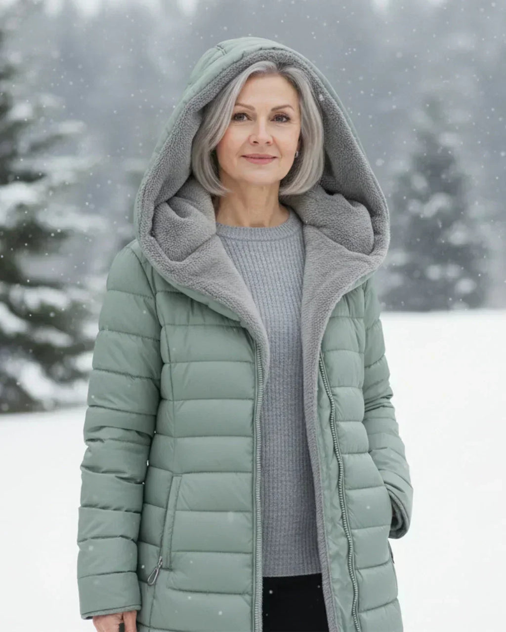 Chaqueta acolchada con capucha para mujer, forro polar - Foto 4
