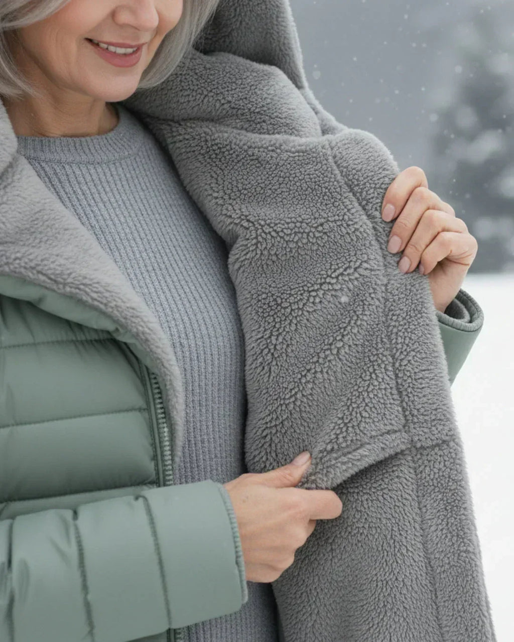 Chaqueta acolchada con capucha para mujer, forro polar - Foto 5