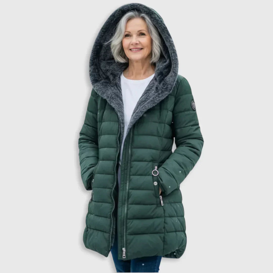 Chaqueta acolchada con capucha para mujer, forro polar - Foto 6