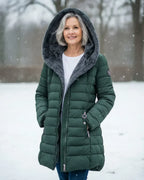 Chaqueta acolchada con capucha para mujer, forro polar - Foto 7