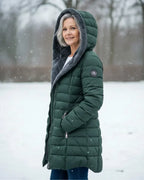 Chaqueta acolchada con capucha para mujer, forro polar - Foto 8