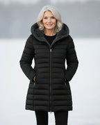 Chaqueta acolchada con capucha para mujer, forro polar - Foto 9