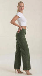 Pantalón ancho de pana para mujer con cintura alta - Foto 5