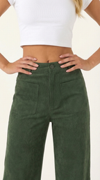 Pantalón ancho de pana para mujer con cintura alta - Foto 6