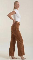 Pantalón ancho de pana para mujer con cintura alta - Foto 8