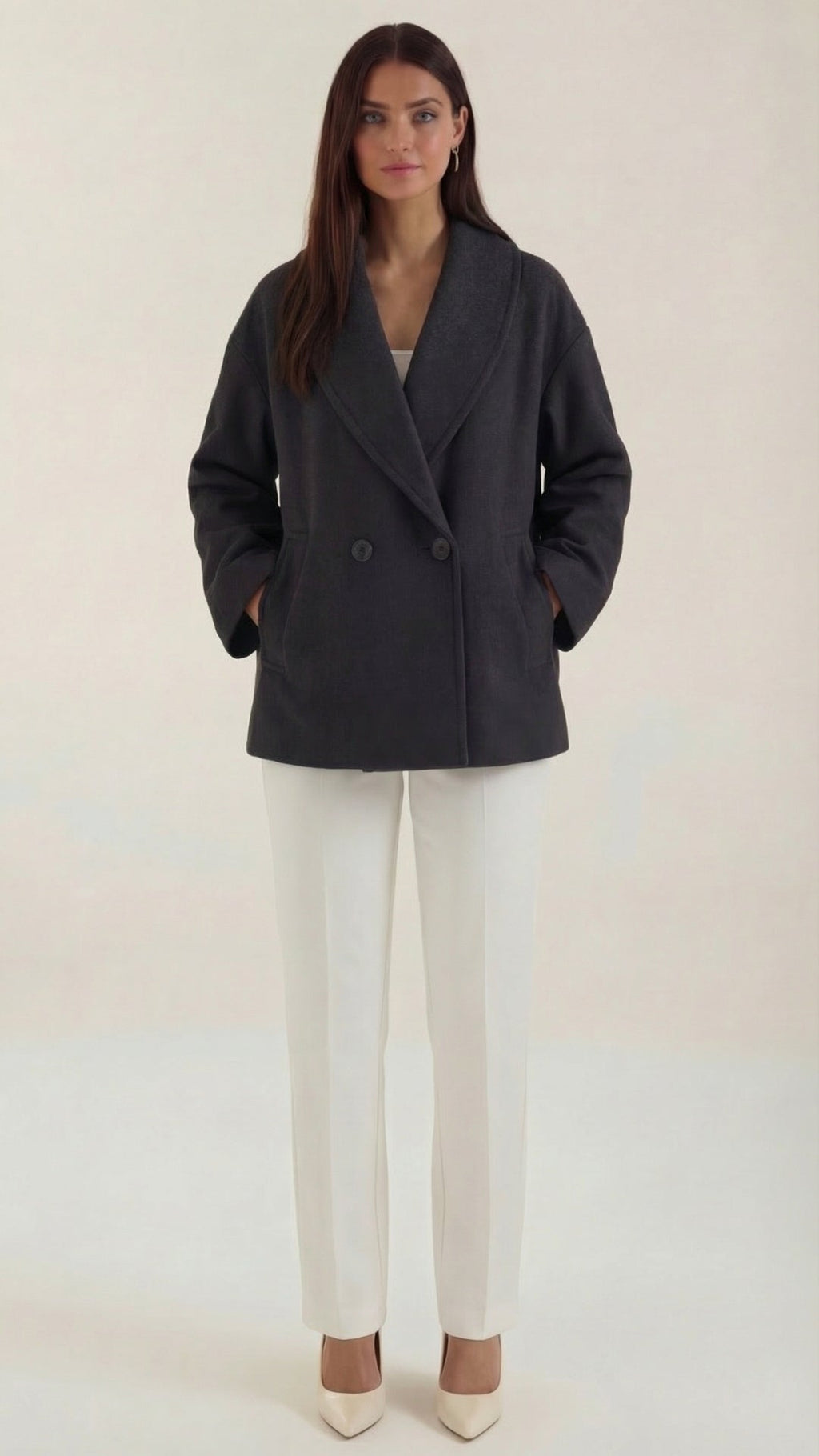 Abrigo corto oversize para mujer, cálido y acogedor - Foto 3