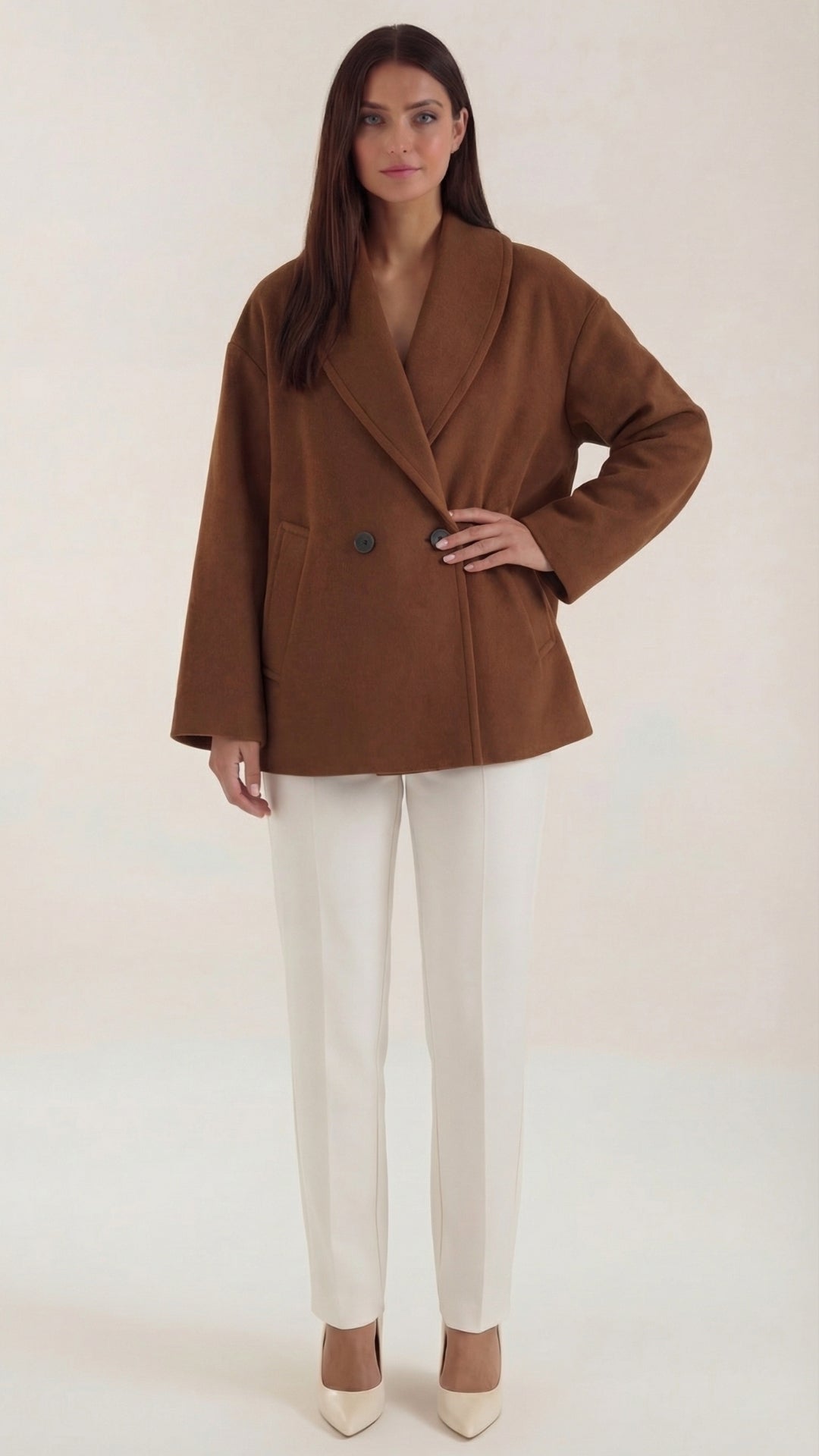 Abrigo corto oversize para mujer, cálido y acogedor - Foto 7