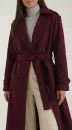 Gabardina larga con cinturón para mujer, suave y elegante - Foto 3