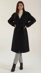 Gabardina larga con cinturón para mujer, suave y elegante - Foto 8