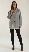 Chaqueta con bufanda integrada para mujer, suave y cálida - Foto 1