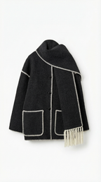 Chaqueta con bufanda integrada para mujer, suave y cálida - Foto 10