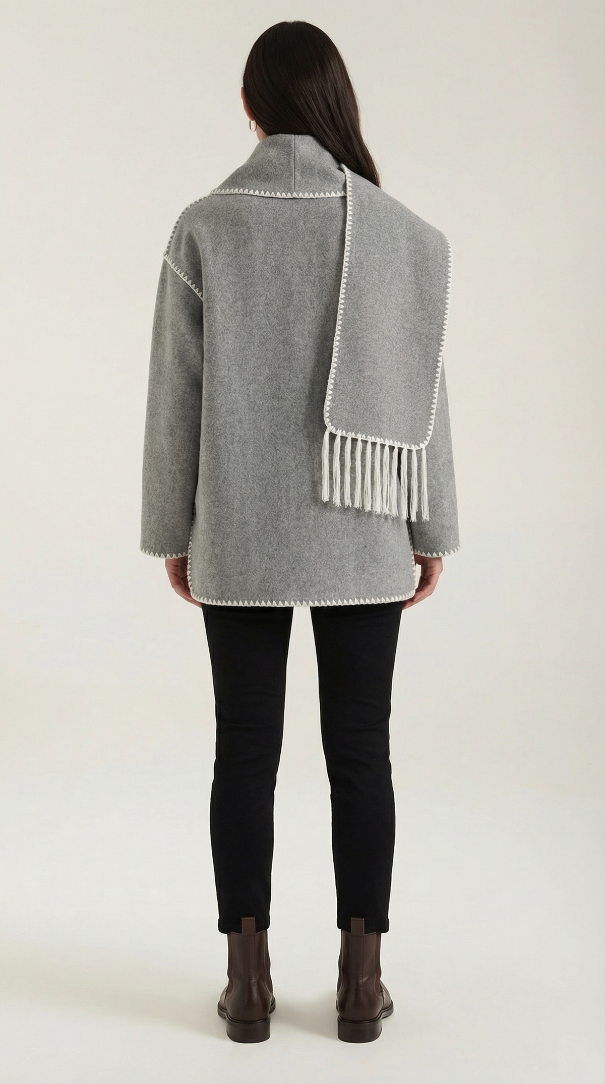 Chaqueta con bufanda integrada para mujer, suave y cálida - Foto 4