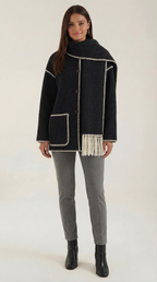 Chaqueta con bufanda integrada para mujer, suave y cálida - Foto 6
