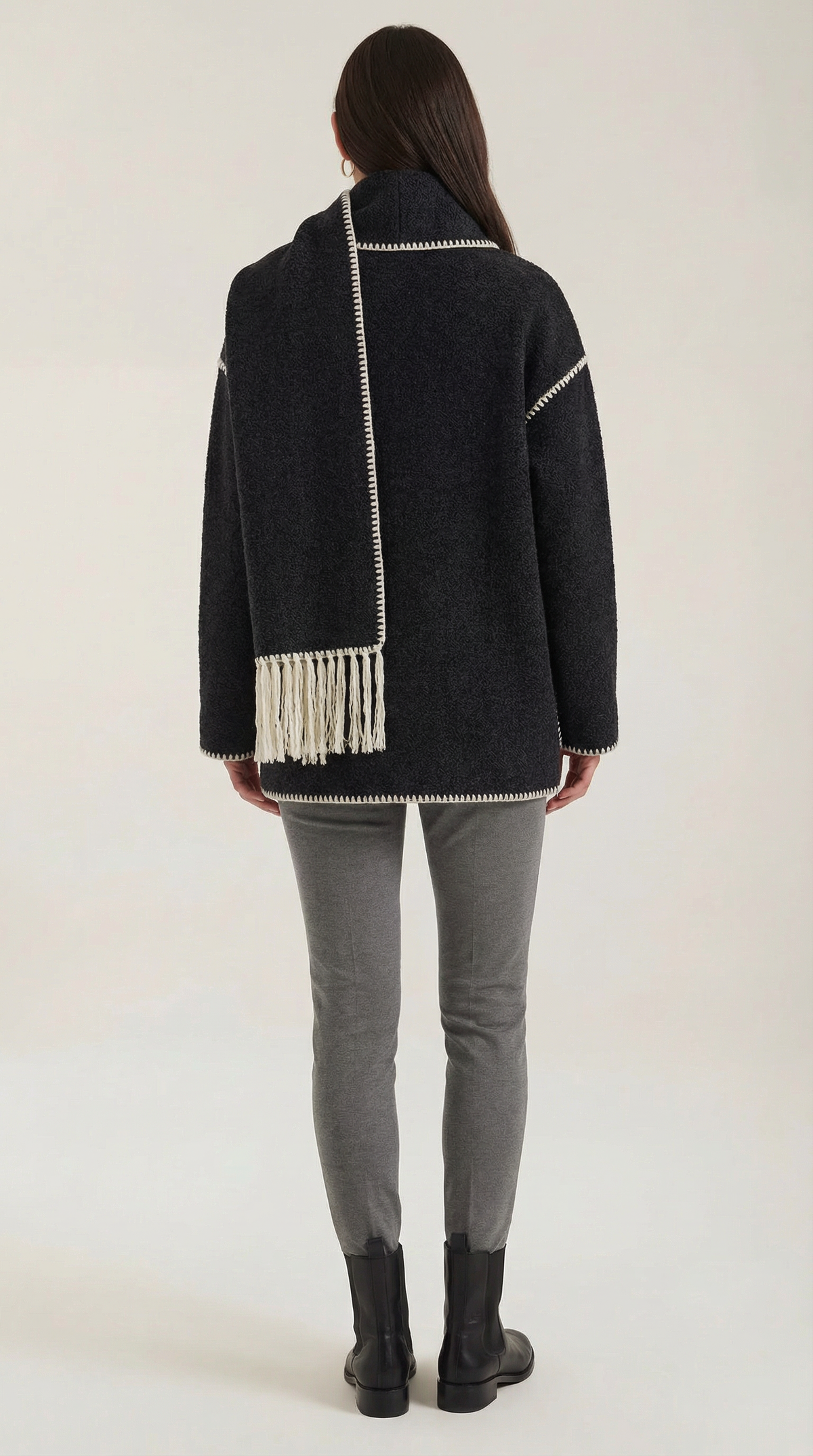 Chaqueta con bufanda integrada para mujer, suave y cálida - Foto 9