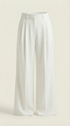 Pantalón blanco de talle alto para mujer con pinzas - Foto 5