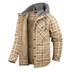 Chaqueta ligera de cuadros con capucha para hombre - Foto 3