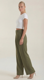Pantalón de talle alto para mujer con pinzas y pierna ancha - Foto 10